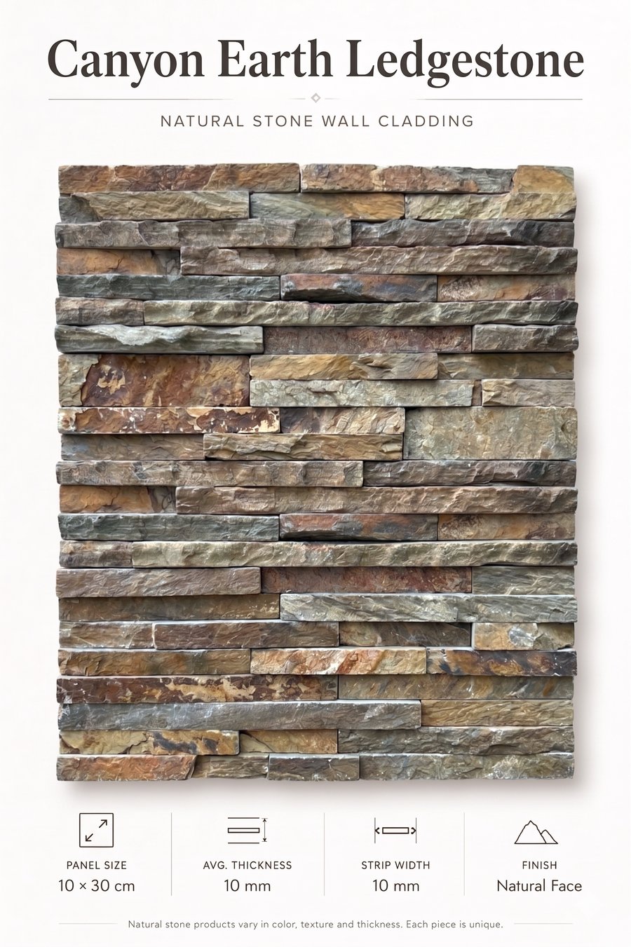 Canyon Earth Ledgestone natural stone wall cladding Thailand